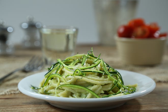 Spaghetti with Zucchini and Avocado Sauce brings a touch of spring green to the dinner table, no matter the season.

Barilla/Lorenzo Boni