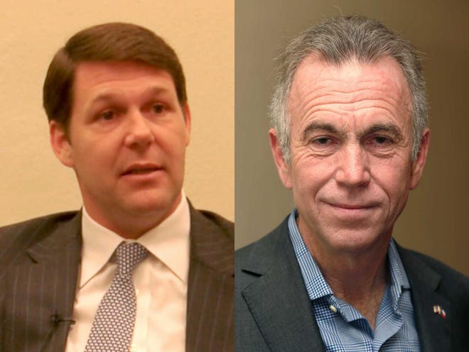 Congressional candidates Jodey Arrington, left, and Glen Robertson