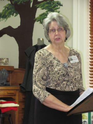 Rosemary Easler speaks about researching local history at a recent Hillsdale Woman's Club meeting. COURTESY PHOTO