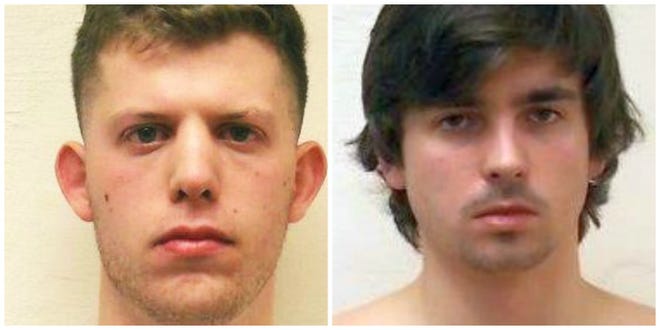 Eric Denning, left, and Matthew Gibbons are suspects in the Saturday stabbing of a University of New Hampshire man. Both Denning and Gibbons are also UNH students.