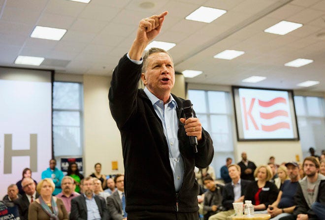Ohio Gov. John Kasich at Tuesday's town-hall meeting in Kenesaw, Ga.