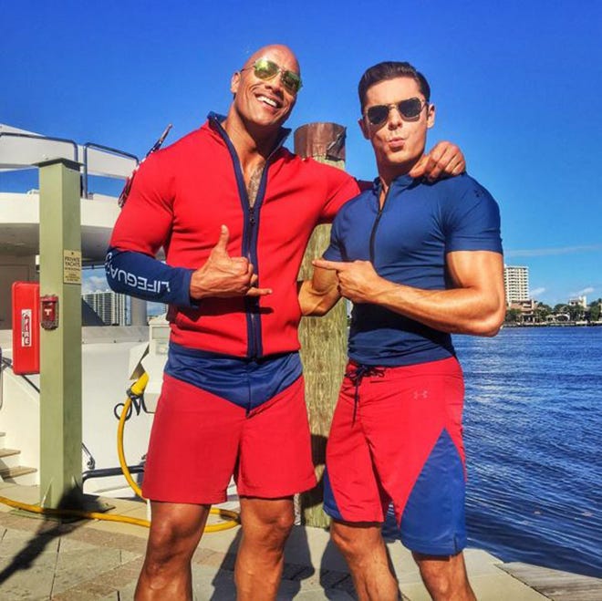 Dwayne "The Rock" Johnson and Zac Efron (image from instagram.com/therock)