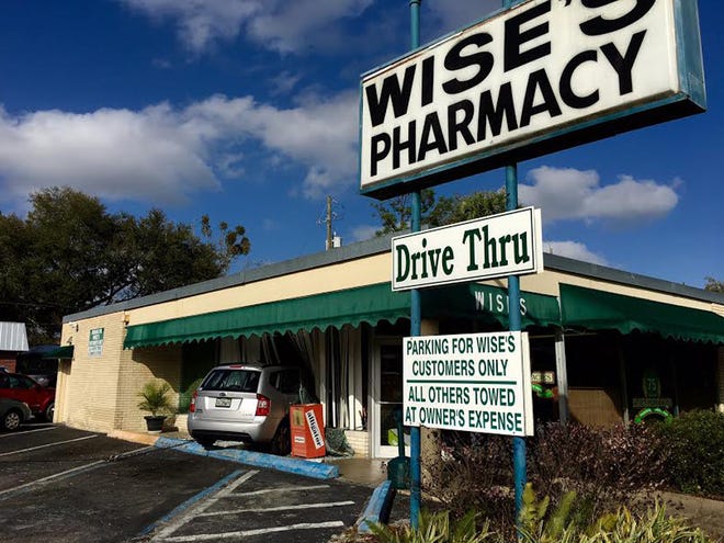A car crashed into Wise's Drug Store in Gainesville on Wednesday.