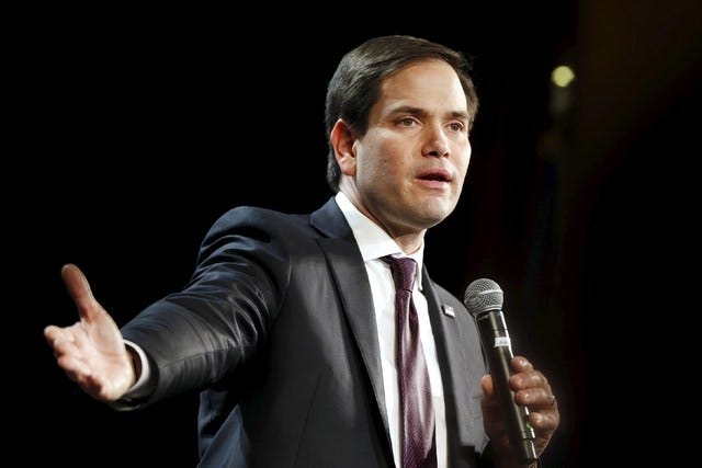 Republican presidential candidate Marco Rubio speaks during a rally at the Texas Station Hotel and Casino in North Las Vegas on Sunday. Rubio will make a campaign stop in Arkansas on Monday, Feb. 29, 2016. (REUTERS/Las Vegas Sun/Steve Marcus/Files)