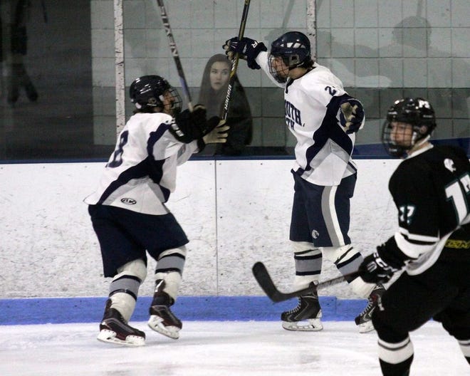 Ryan Furtado scored twice last night for Plymouth North is a 3-3 tie with Plymouth South.