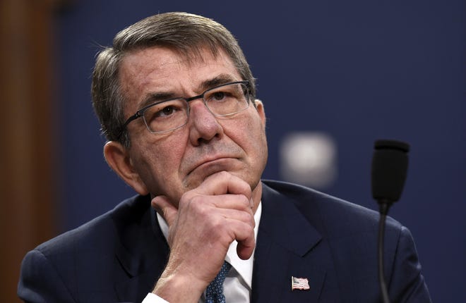 Defense Secretary Ash Carter testifies before the House Appropriations subcommittee on the president's 2017 budget during a hearing on Capitol Hill in Washington, Thursday, Feb. 25, 2016. (AP Photo/Susan Walsh)