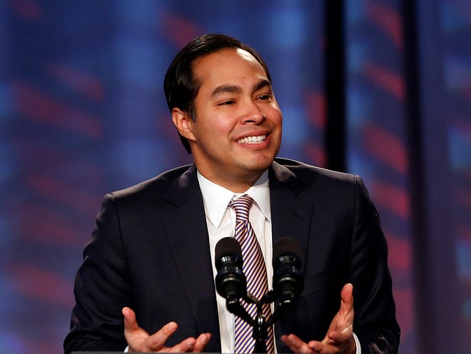 In this Jan. 23, 2014, file photo, San Antonio Mayor Julian Castro speaks during the 19th Annual Health Action Conference in Washington, D.C. Castro is considered one of the top contenders to be Hillary Clinton's running mate if she secures the Democratic presidential nomination.