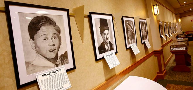 An exhibit of charcoal renderings of movie stars from the past by residents of Linden Ponds in Hingham, just in time for Oscar night. Sunday, Feb. 28, 2016