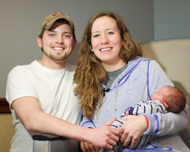 Nathanael and Kristy Rittmeyer's son, Levi, was born on Monday, Feb. 29, 2016, at Rockford Memorial Hospital. Kristy was also born on Leap Day. KEVIN HAAS/STAFF PHOTOGRAPHER/RRSTAR.COM