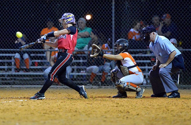 South Sumter's Emily Hough bats during Tuesday's game against Mount Dora at South Sumter High School in Bushnell.