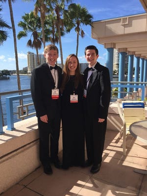 Three area high school musicians were selected to the 2016 Florida All-State Symphonic Band. They were selected from thousands of students auditioning throughout the state and showcased their talent at the Tampa Convention center in Tampa, last month. Pictured from left to right are Fort Walton Beach High School students Ryan Wagner (Trumpet), and Abigail Vinquist (Clarinet) and Choctawhatchee High School student Steven Foster(Trumpet).