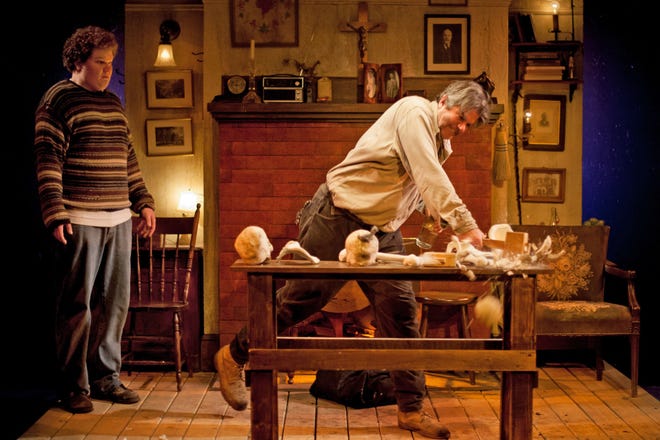 Jonathan Fisher and Jim O’Brien in “A Skull in Connemara” on stage through March 27 at Sandra Feinstein-Gamm Theatre, Pawtucket.
