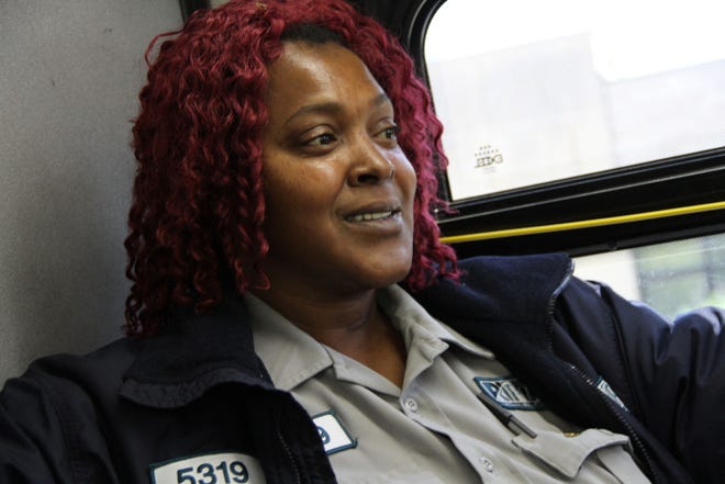 Mary Velez, the driver of the bus that veered into a lamppost, has been a RIPTA driver for 11 years.