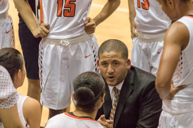 Pacific's Bradley Davis made his head coaching debut when the Tigers played on Nov. 13 at Cal State Bakersfield. Pacific takes the No. 8 seed into the West Coast Conference Tournament and will play No. 9 Pepperdine at noon today at Orleans Arena in Las Vegas. COURTESY PHOTO/PACIFIC ATHLETICS