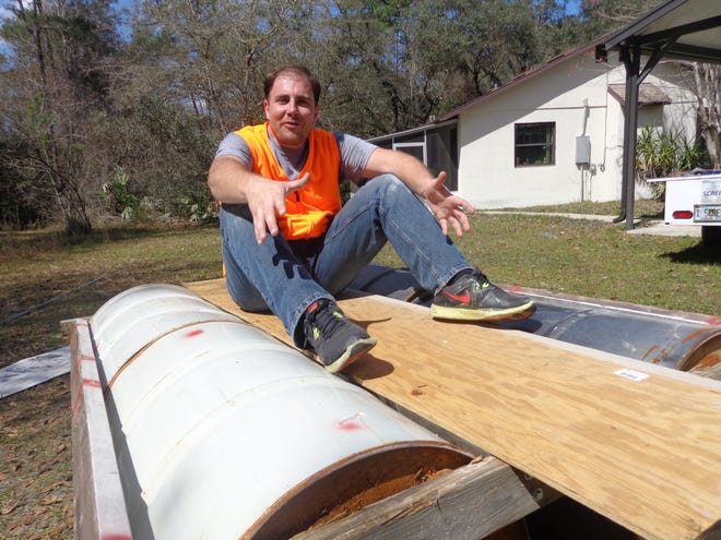 DeBary Mayor Clint Johnson is working on developing a raft to take from Cuba back to Florida. News-Journal/Austin Fuller