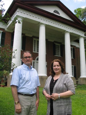 Author and historian Robin S. Lattimore, left, and Louisa Emmons, resident owner of Creekside Plantation in Morganton, pose for a photo outside of the plantation. Creekside is considered by many architectural historians to be the grandest antebellum home in North Carolina. Photos courtesy of Robin S. Lattimore.