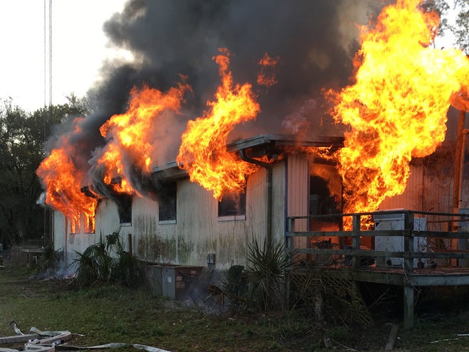 A home at 7550 SE 183rd Ave. Road in Ocklawaha was destroyed by fire Thursday morning.