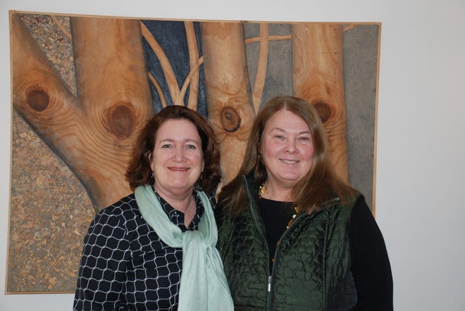 Pamela Danforth, left, the new interim director of Barnstable Land Trust, with longtime BLT Executive Director Jaci Barton, who is transitioning to a new position with the organization. COURTESY PHOTO
