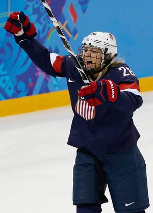 Amanda Kessel, pictured here with the United States national team, will help lead Minnesota into Friday night's NCAA Women's Frozen Four against Wisconsin. AP Photo