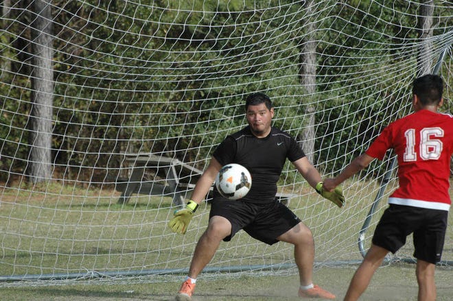 Anthony Garzilli/Jasper County Sun TimesRHHS goalkeeper Robert Anguiano is the team's only senior. The Hardeeville resident said the team is united in trying to have a strong season.