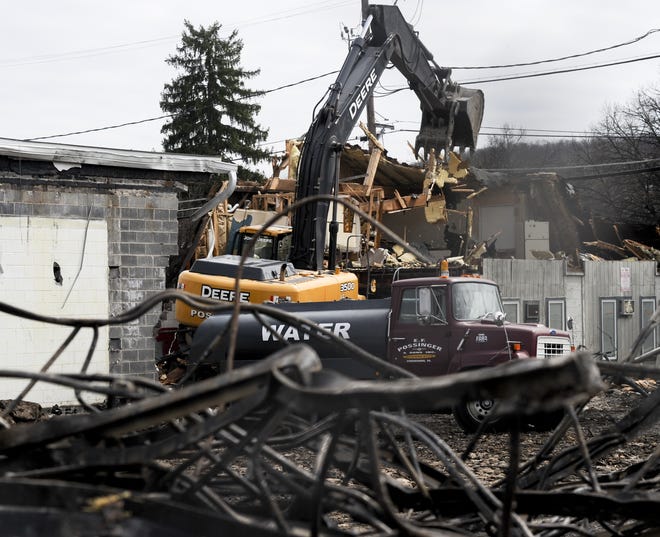 The buildings at 759 and 761 Main Street in Stroudsburg are torn down on Wednesday, March 16, 2016. (Keith R. Stevenson/Pocono Record)