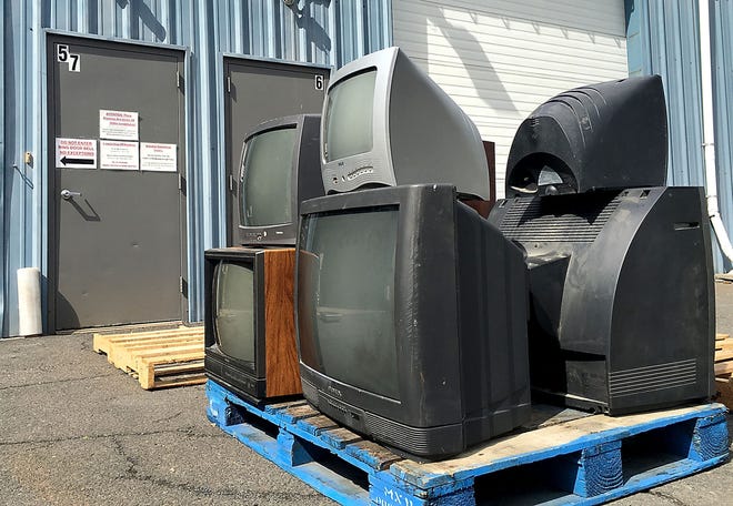 E-Waste Experts on Green Lane in Bristol accepts televisions for recycling between 1 and 3 p.m. Thursdays. The high cost of processing the electronics has forced the company to charge customers 30 cents per pound to take a TV.