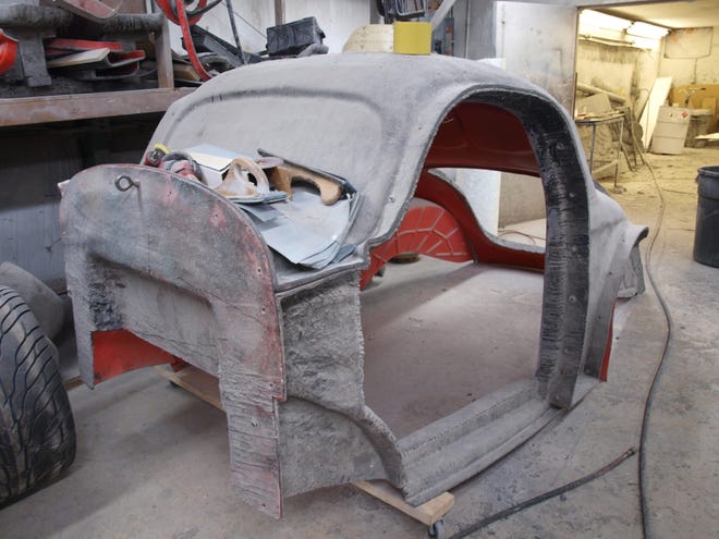 Because the Willys is so hard to find, Vinny Corigliano, owner of Willy Works in Liberty, thought there might be a way to build one. So he made molds, above, off the first real Willys Coupe that he found, and uses fiberglass to manufacture the pieces. DONNA KESSLER/TIMES HERALD-RECORD