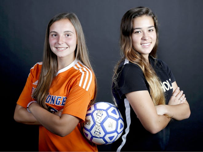 Gainesville Sun Girls Soccer Players of the Year Maya Fisher of Buchholz (right) and Lee Ducharme of P.K. Yonge.