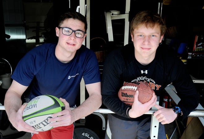 Pennsbury High School students Tim and Andrew Ponento at their home in Lower Makefield on Thursday, March 24, 2016. Tim is organizing a 5K on Saturday to benefit Action for Healthy Kids, a nonprofit that promotes fitness and healthy eating.