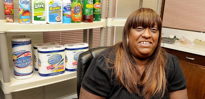 Nenya Ross, who heads the McKinley Park Apartments Resident Association, also runs a small store in the building so residents do not have to head out for basic items. (CantonRep.com / Ray Stewart)