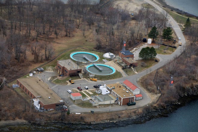The existing Peirce Island wastewater treatment plant in Portsmouth as seen from the air. City officials will discuss whether they should require union workers for the plant replacement project. Photo by Ioanna Raptis/Seacoastonline