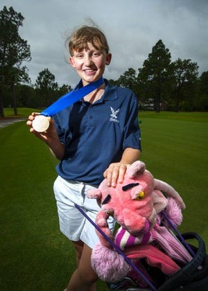 Nicole Adam, 13, moved with her family from Ohio to Pinehurst in July so that she could play golf year-round. |She is instructed by former LPGA Tour player Donna Andrews and has already won a national regional competition.