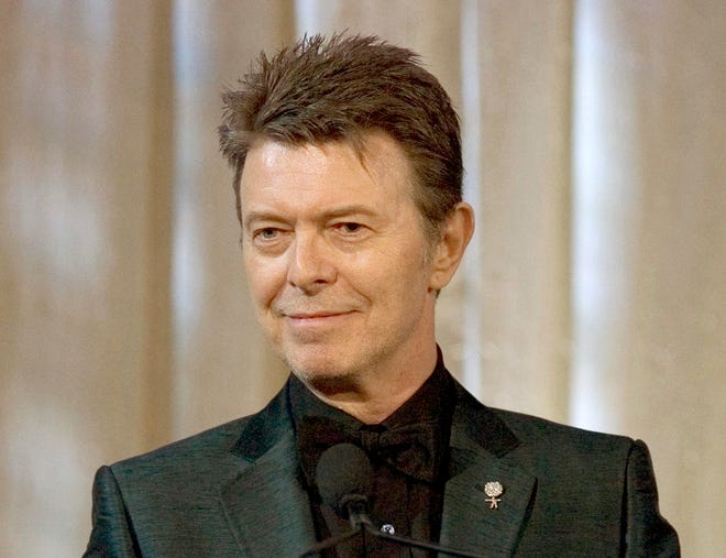 In this June 5, 2007 file photo, David Bowie attends an awards show in New York. Artists are honoring David Bowie Thursday, March 31, 2016, at a tribute concert at Carnegie Hall in New York. Bowie died on January 10 at age 69. (AP Photo/Stephen Chernin, File)