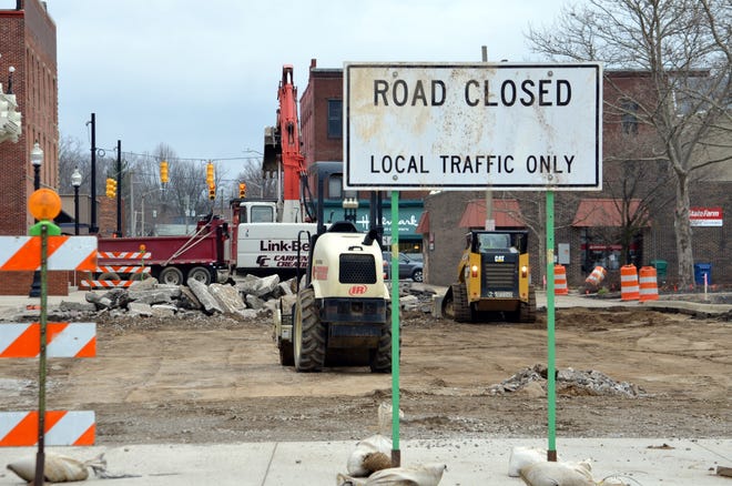 Work started Monday on Hanchett Street, which will be closed through most of the summer for new utility installations. Don Reid photo