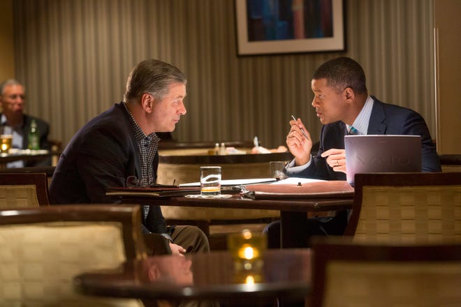 Alec Baldwin , left, and Will Smith star in Columbia Pictures’ “Concussion.”