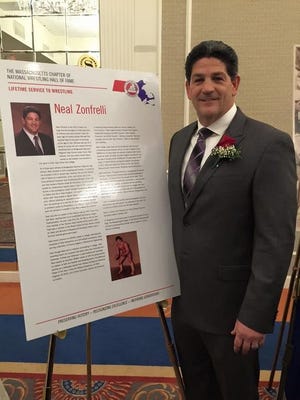 Bridgewater's Neal Zonfrelli was recently inducted into the Massachusetts Wrestling Hall of Fame.