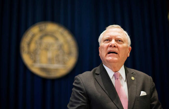 Georgia Gov. Nathan Deal speaks during a press conference to announce he has vetoed legislation allowing clergy to refuse performing gay marriage and protecting people who refuse to attend the ceremonies Monday, March 28, 2016, in Atlanta. The Republican rejected the bill on Monday, saying, "I do not think that we have to discriminate against anyone to protect the faith-based community in Georgia." (AP Photo/David Goldman)