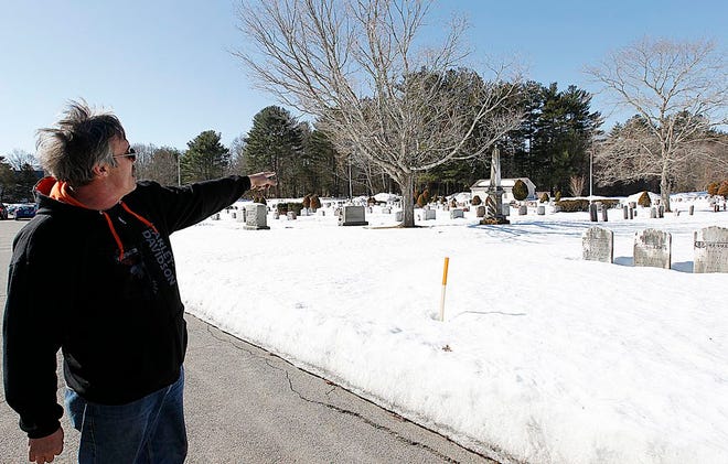 Walter Copeland, president of the South Easton Cemetery, on a walk-through with The Enterprise in March of 2015.
