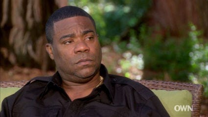 Tracy Morgan is pictured from his video interview with Oprah Winfrey, which will air Sunday.