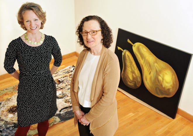 Juliet Feibel, left, executive director of ArtsWorcester, and Honee Hess, executive director of the Worcester Center for Crafts, have collaborated on the "Now! New Work, New Artists," which opens March 18 with receptions at both venues. T&G Staff/Christine Hochkeppel