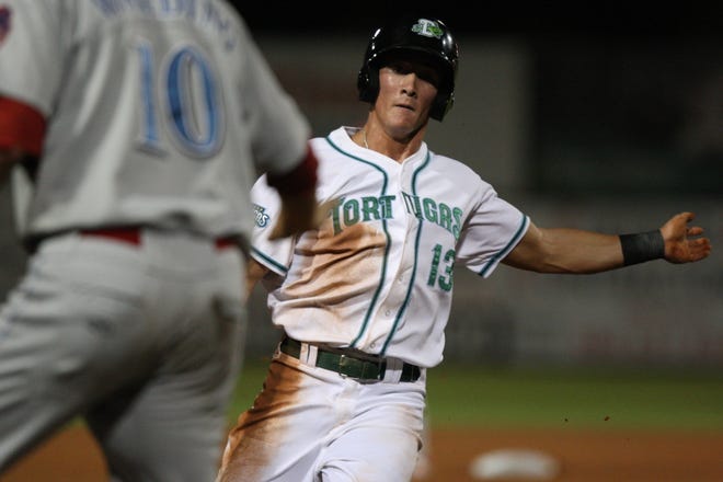 Tortugas outfielder Jeff Gelalich during a game vs Clearwater Threshers at the Jackie Robinson Ballpark last September. News-Journal / LOLA GOMEZ