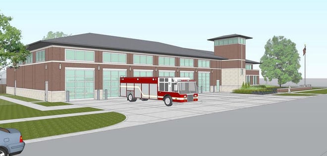 Renderings of the possible Central Fire Station courtesy of Cooper Design Inc. of Ann Arbor. Monroe City Council approved placing the fire station request on the Aug. 2 ballot.