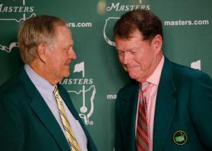 Jack Nicklaus (left) said Tom Watson, who will be playing in his last Masters this week, is "one of the best five or six players" in golf history. Nicklaus will lead off Thursday's action in his role as an honorary starter with Gary Player. Jon-Michael Sullivan/Augusta Chronicle