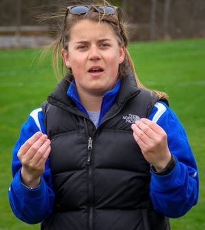 Emily Rodgers was once an Oyster River lacrosse star and is now the head coach. Shawn St. Hilaire/Fosters.com