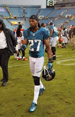 Stephen Morton Associated Press Former Jaguars cornerback Rashean Mathis walks off the field after a game against the Bengals on Sept. 30, 2012, in Jacksonville.
