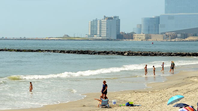 Part of the Atlantic City skyline is seen from the south side of Brigantine.