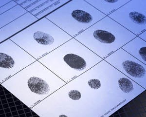 Sheet of fingerprints