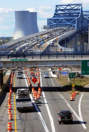 Motorists travel over the Braga Bridge in October.