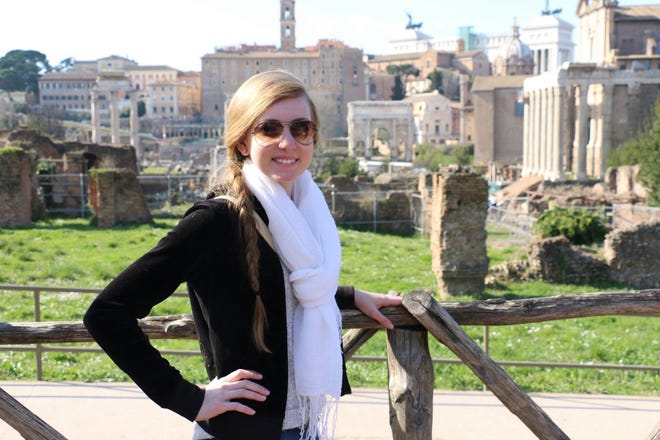 Elizabeth Powell in Rome during a March 2015 trip with the Sarasota AICE.