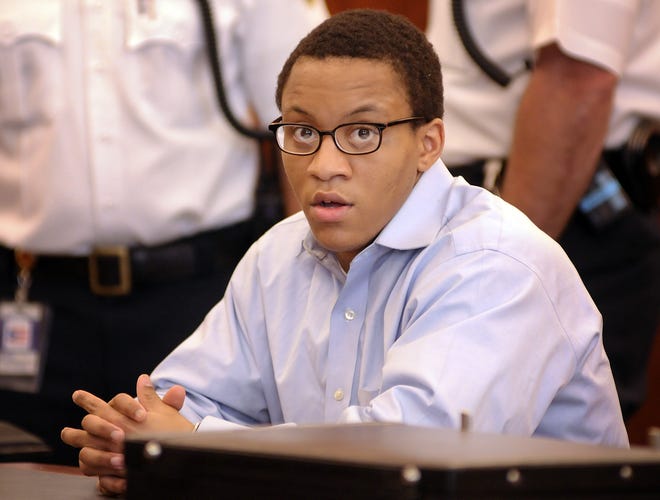 Donovan K. Smith sits in Worcester Superior Court at the start of his trial in 2012. T&G File Photo/Rick Cinclair